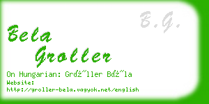 bela groller business card